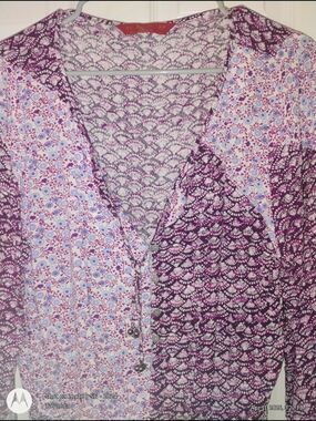 Tiger Lily Floral Purple V-Neck Button Romper PTP 22 "